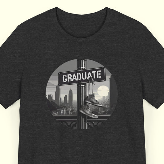 Street-Smart Graduate in Grayscale